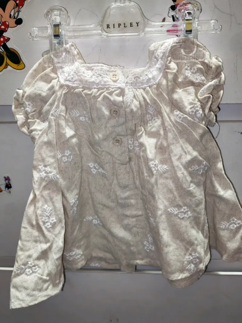 Vestido de bebé Limonada beige con encaje - 2