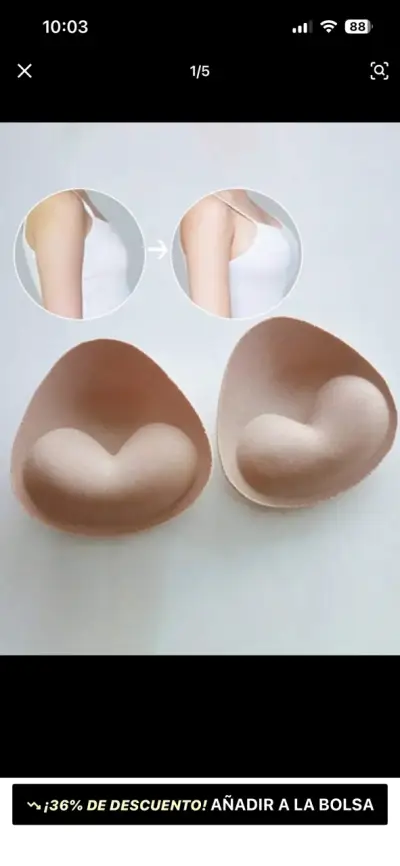 Almohadillas de realce para busto color piel - miniatura 1