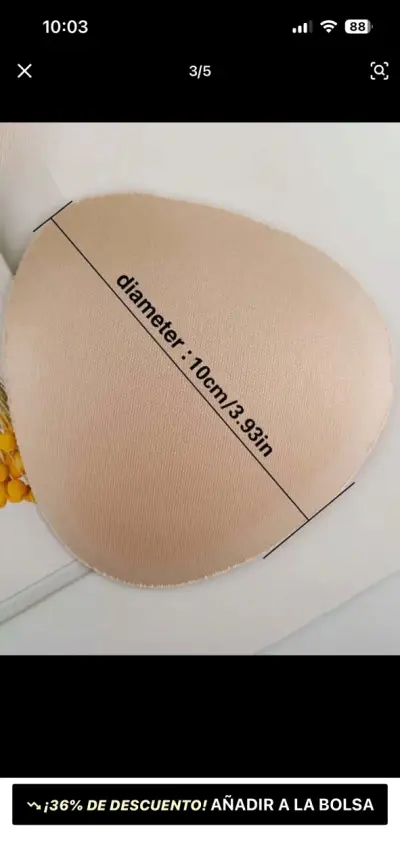 Almohadillas de realce para busto color piel - miniatura 3