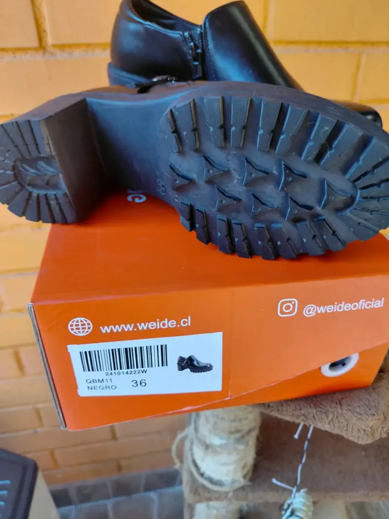 Botines de cuero negro con plataforma Weide talla 36 - 3