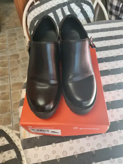Botines de cuero negro con plataforma Weide talla 36 - miniatura 4