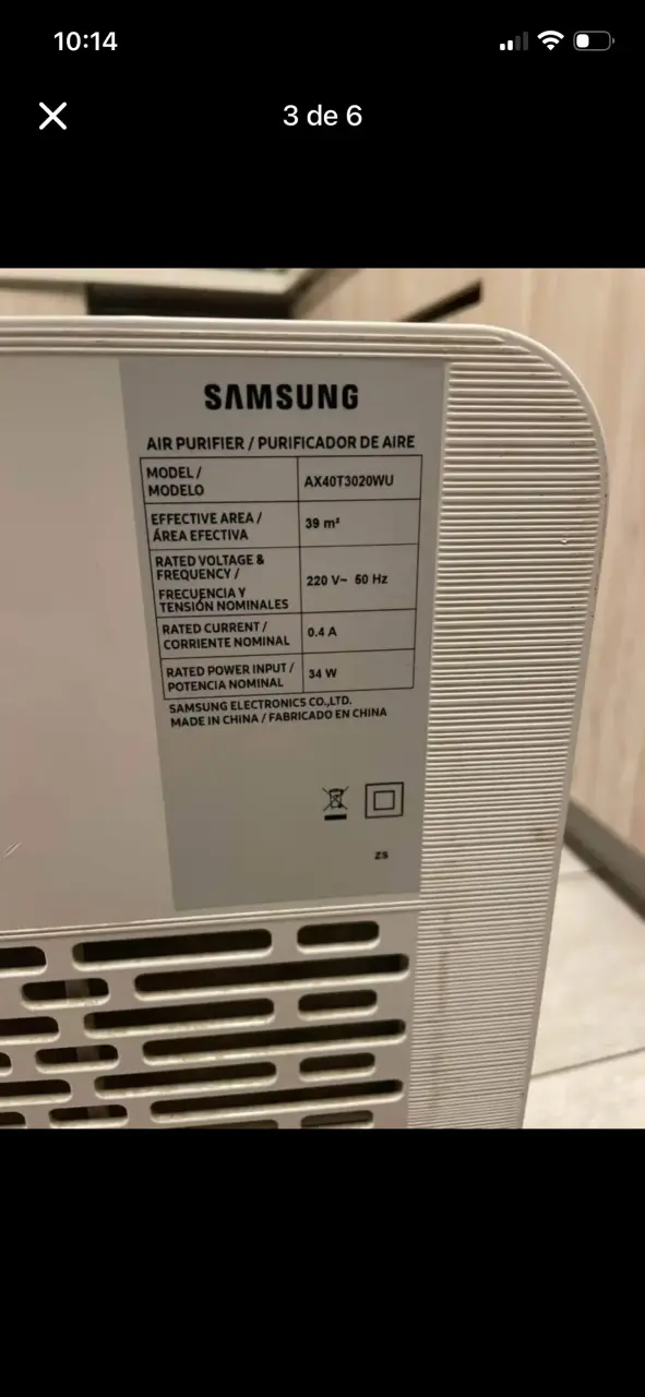 Purificador de Aire Samsung AX40T3020WU Blanco - 3