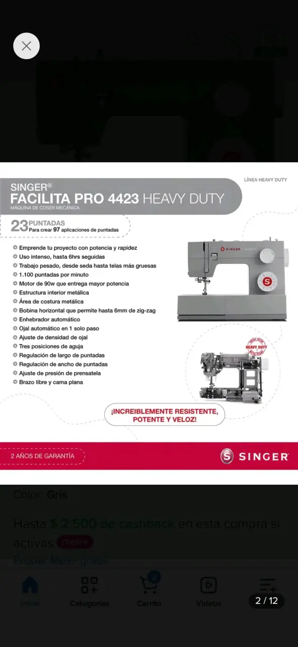 Máquina de Coser Singer Facilita Pro Gris - 2