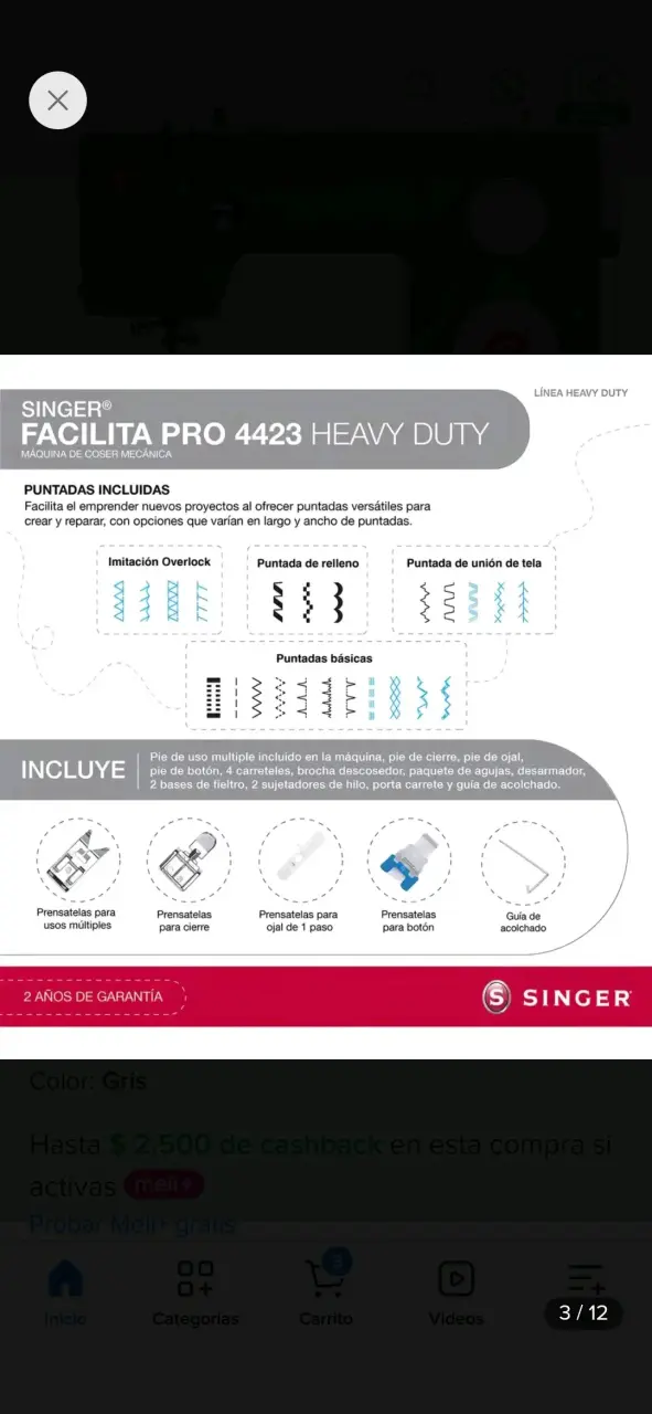 Máquina de Coser Singer Facilita Pro Gris - 3