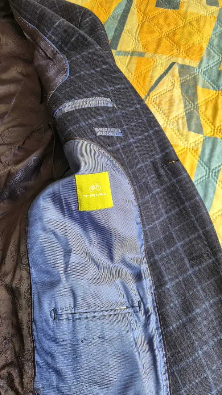 Blazer azul a cuadros para hombre - 2
