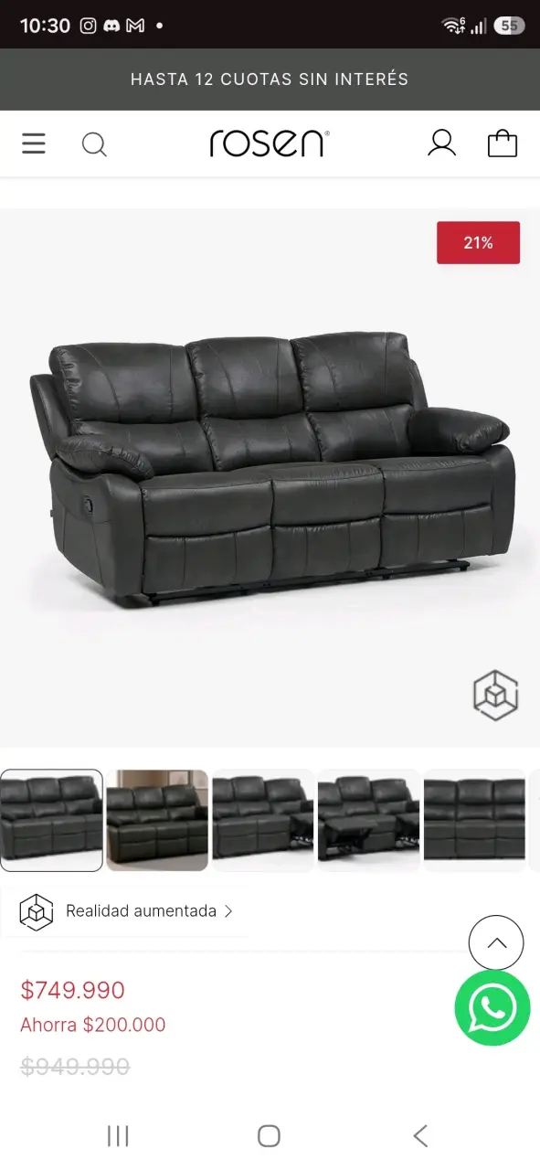 Sofá reclinable ROSEN Orson - 3