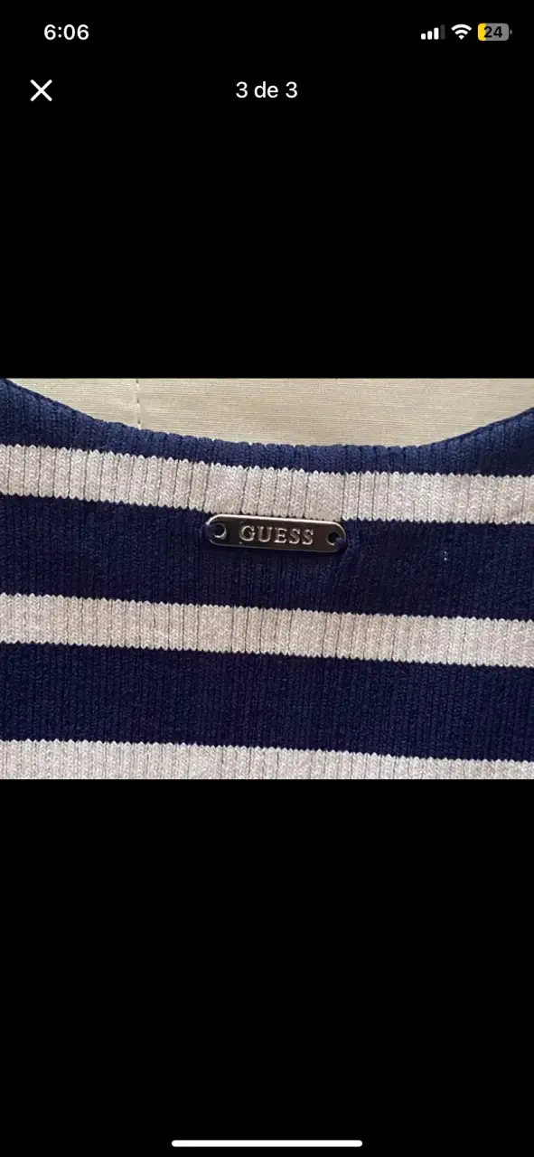 Polera a rayas azul y blanco Guess - 3