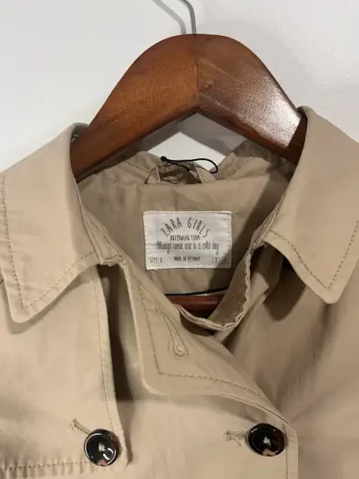 Abrigo beige para niña Zara Girls - miniatura 3