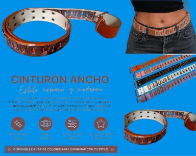 Cinturón ancho estilo urbano ajustable - miniatura 1