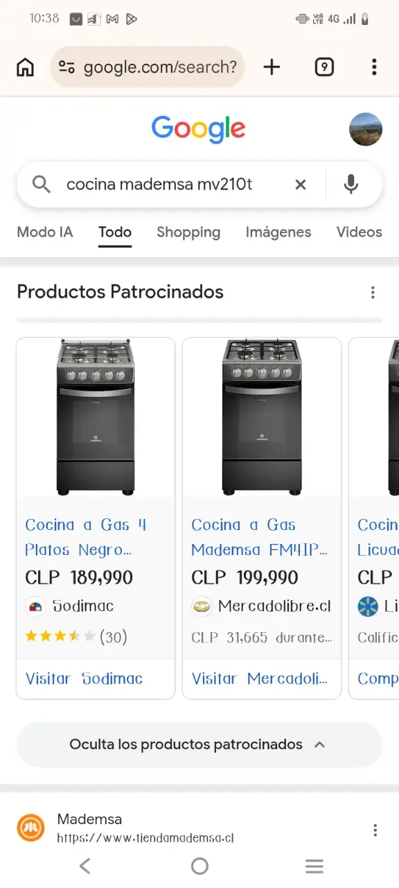 Cocina a Gas Mademsa MV210T 4 Platos - 3