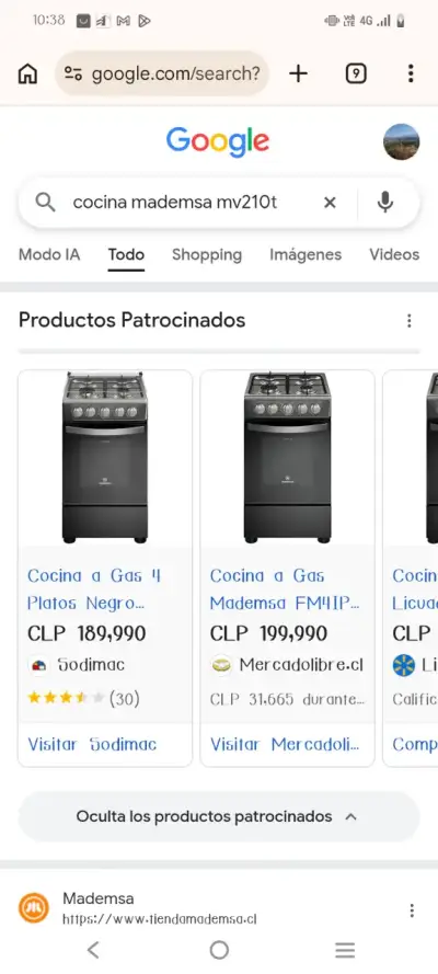 Cocina a Gas Mademsa MV210T 4 Platos - miniatura 3