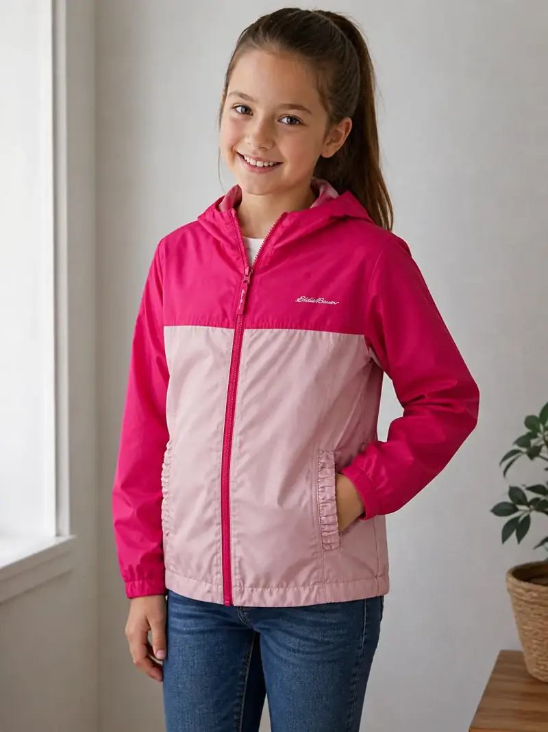 Chaqueta cortaviento para niña Eddie Bauer rosa - 1