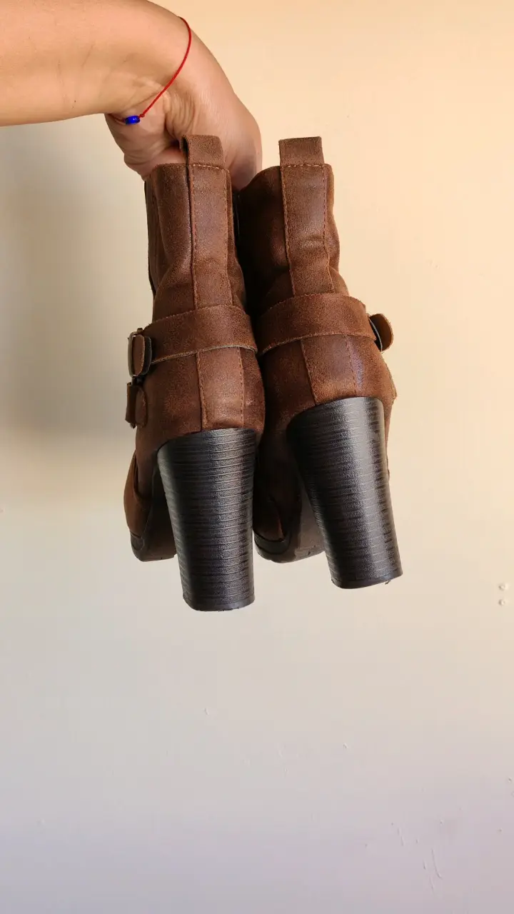 Botines de tacón alto marrones para mujer - 3