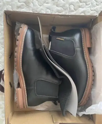 Botines de cuero negro Hush Puppies para mujer - miniatura 3