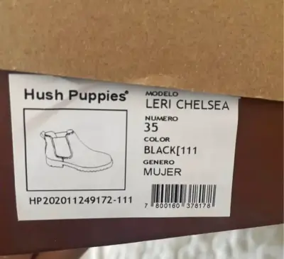 Botines de cuero negro Hush Puppies para mujer - miniatura 6