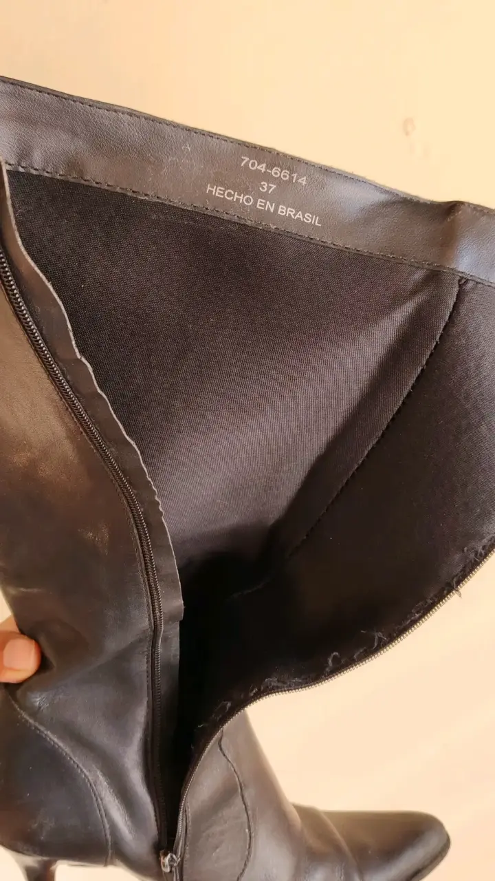 Botas de cuero negras con tacón alto - 4
