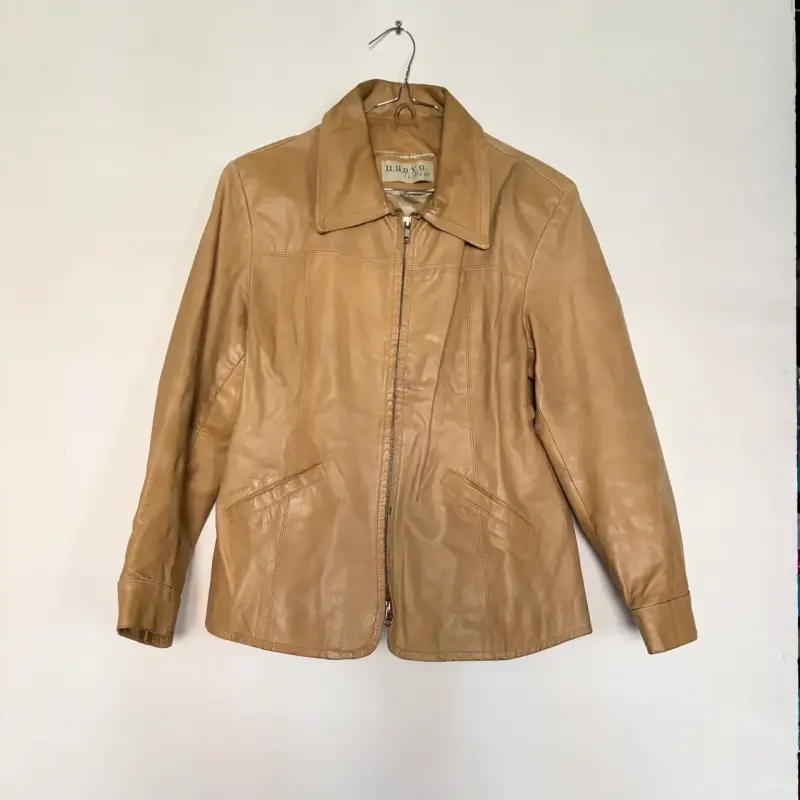 Chaqueta de cuero beige - 2