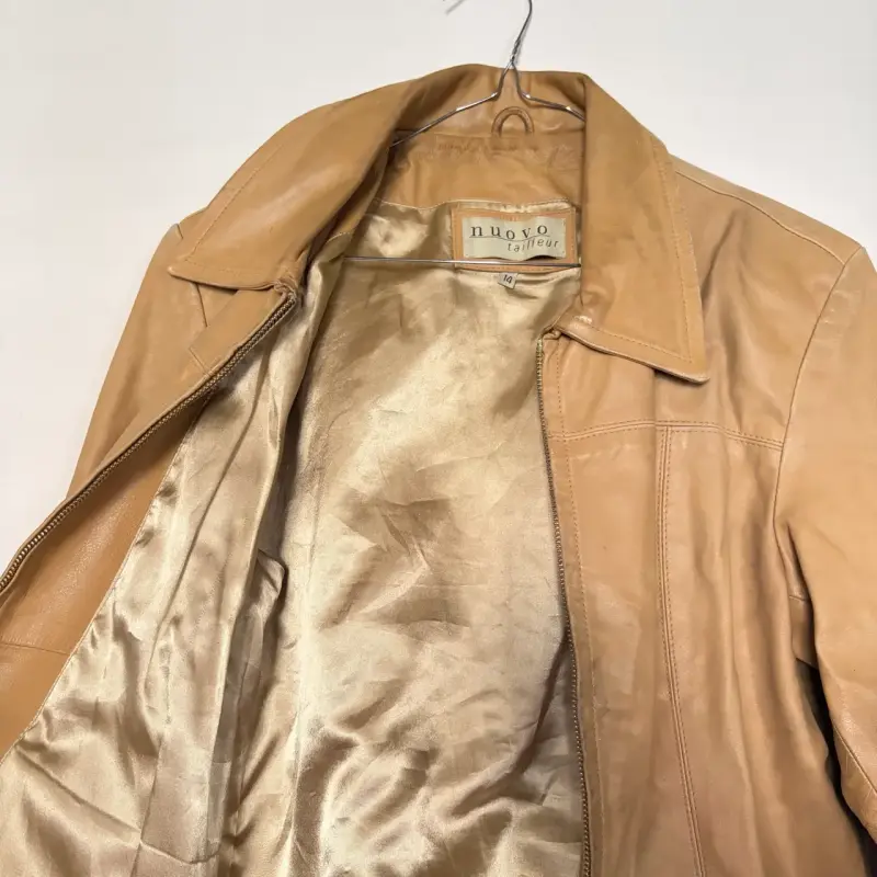 Chaqueta de cuero beige - 4