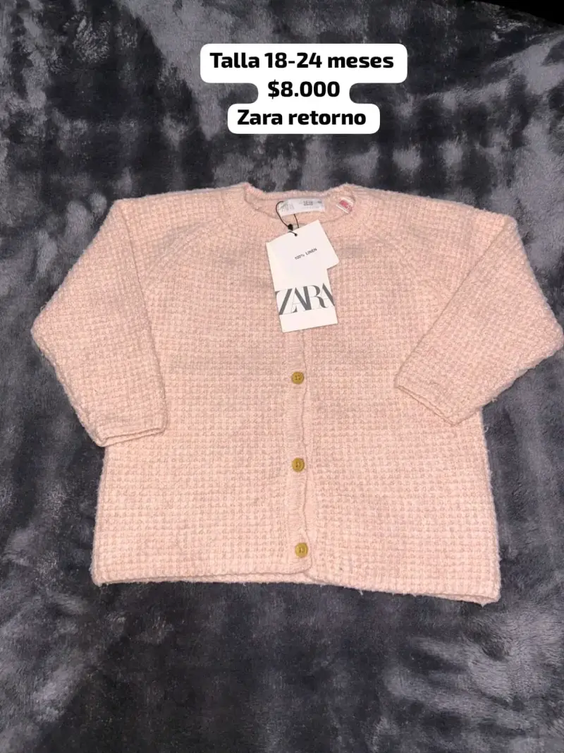 Chaqueta de bebé Zara rosa talla 18-24 meses
