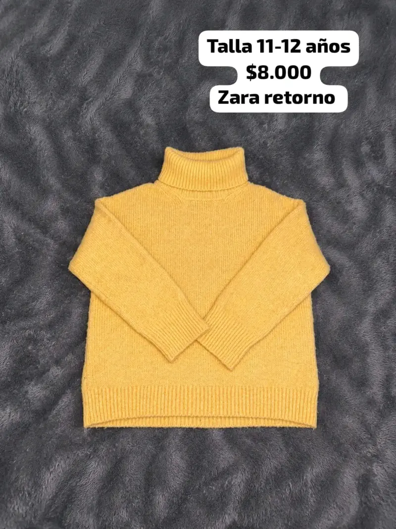 Suéter cuello alto amarillo para niños Zara
