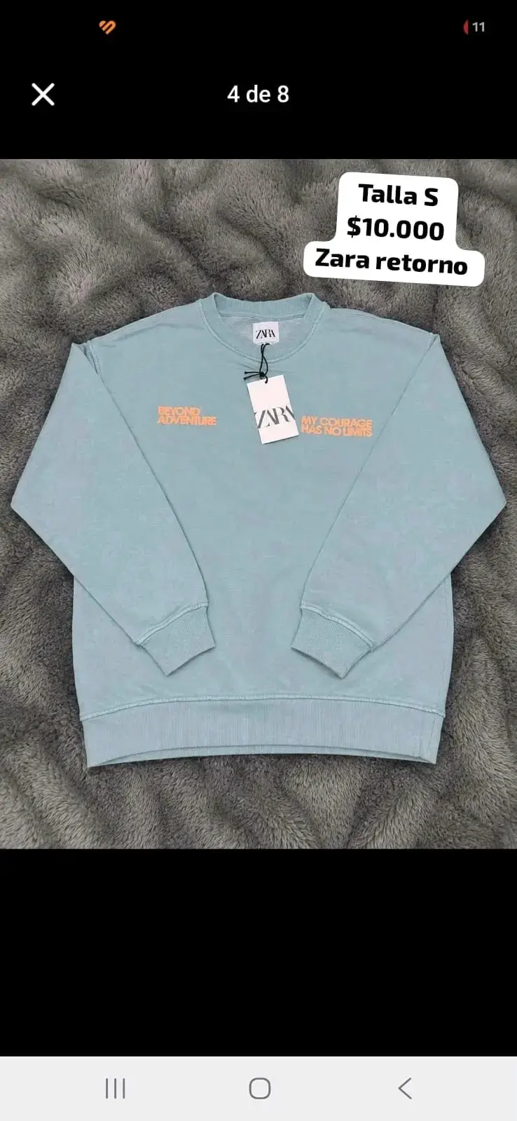 Polerón Zara azul claro talla S