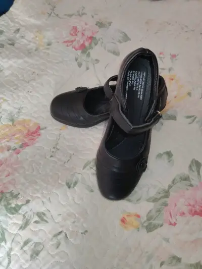 Zapatos de cueca  negros N°32 con hebilla y flor - miniatura 2