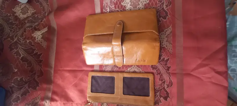 Cartera de cuero marrón con cierre - 3