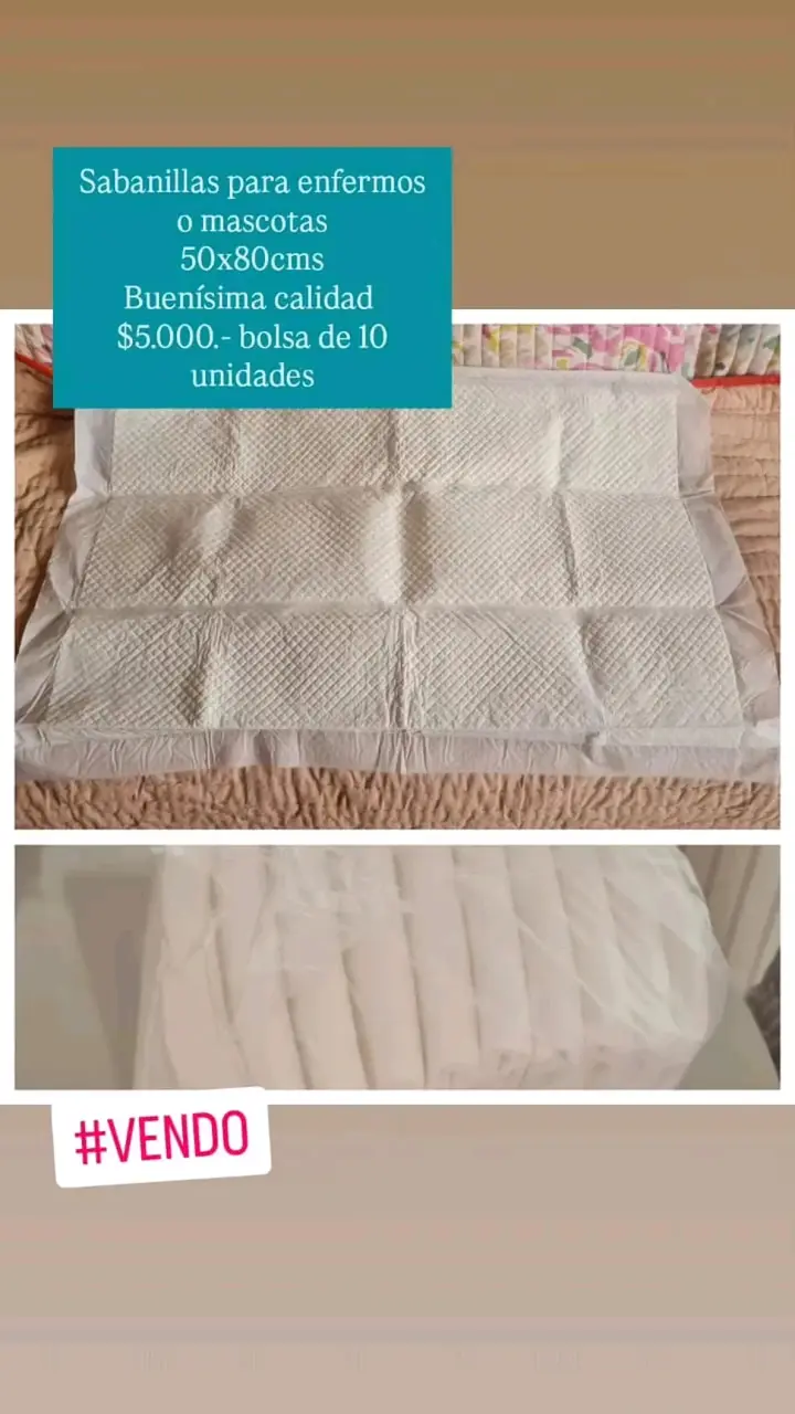 Sabanilla absorbente 50x80 cm para enfermos o mas