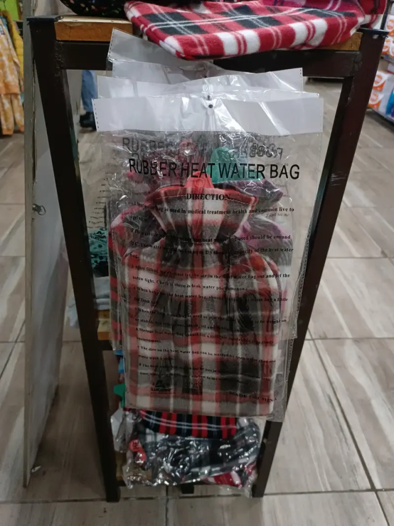 Bolsa de Agua Caliente de Goma con Funda a Cuadros