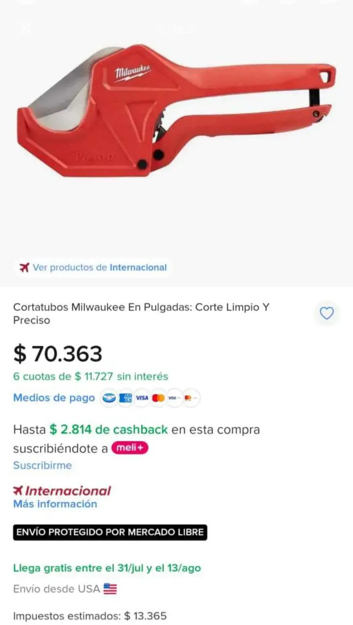 Cortatubos Milwaukee de Precisión 1-5/8 pulgadas - 2