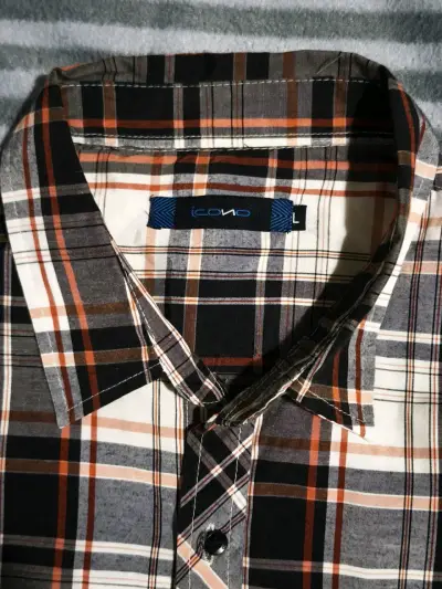 Camisa a cuadros manga corta para hombre talla L - miniatura 2