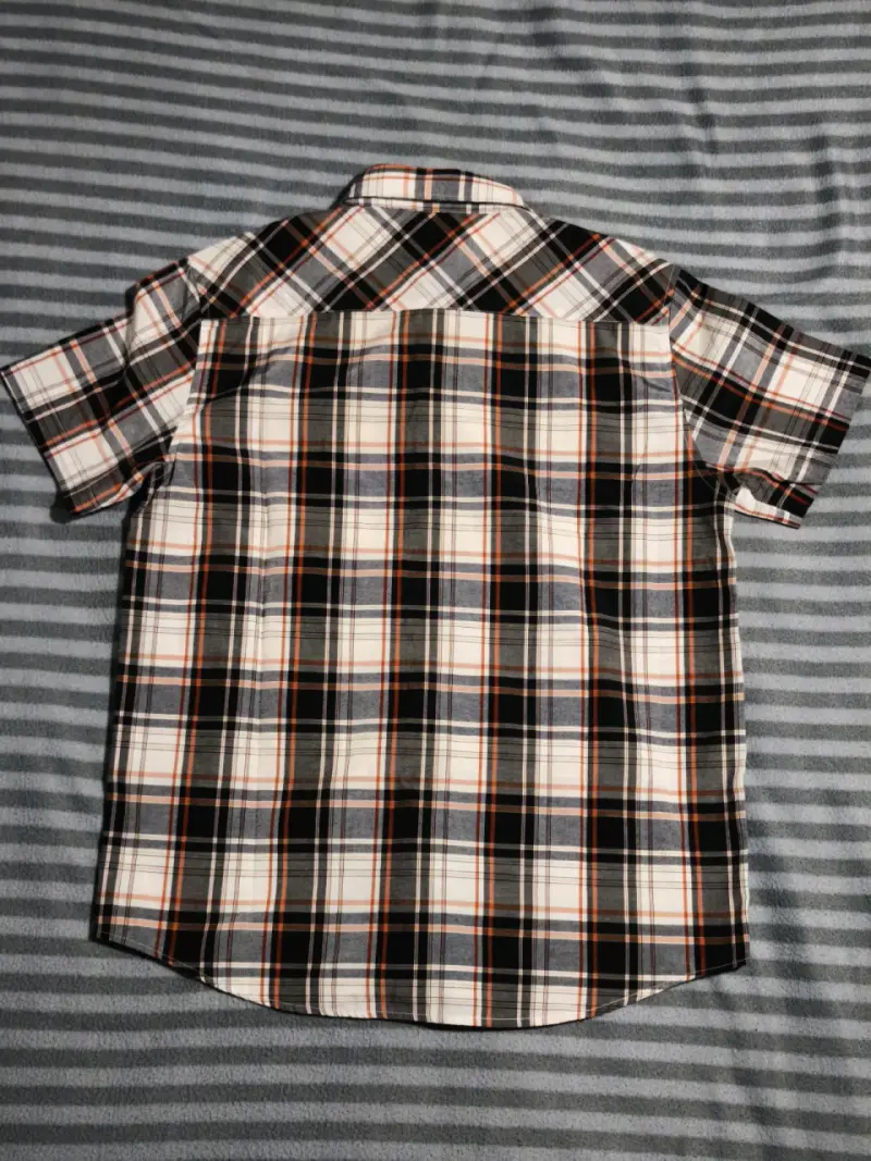Camisa a cuadros manga corta para hombre talla L - 3