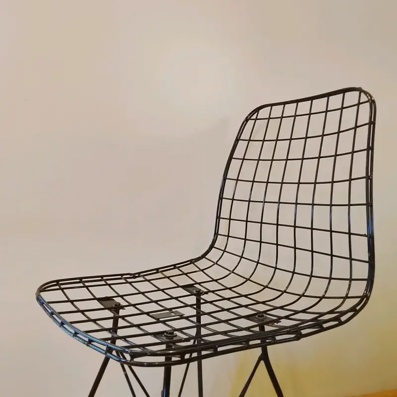 Silla de metal estilo Harry Bertoia - 3