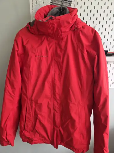 Chaqueta impermeable roja Mammut con forro polar - miniatura 1