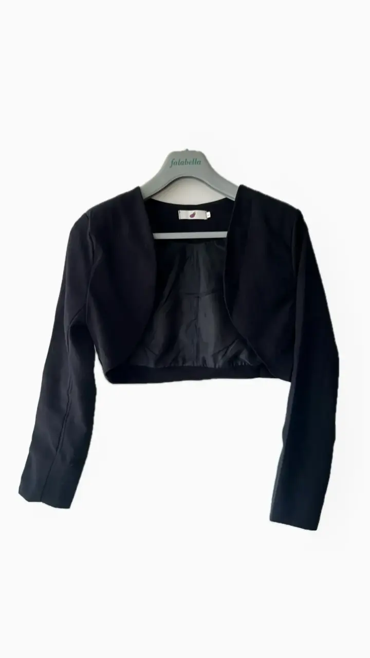 Blazer corto negro elegante para mujer - 2