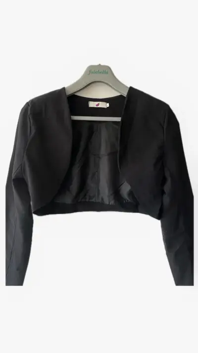 Blazer corto negro elegante para mujer - miniatura 3