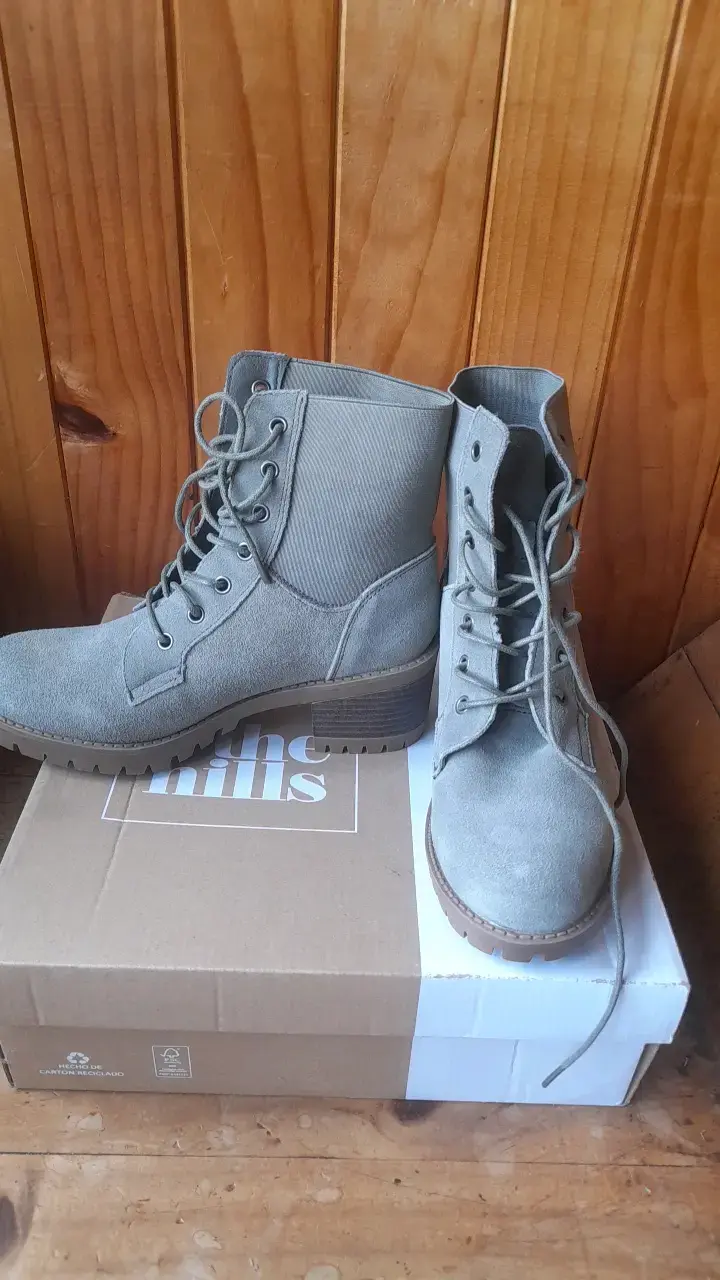 Botines de mujer grises con plataforma - 1