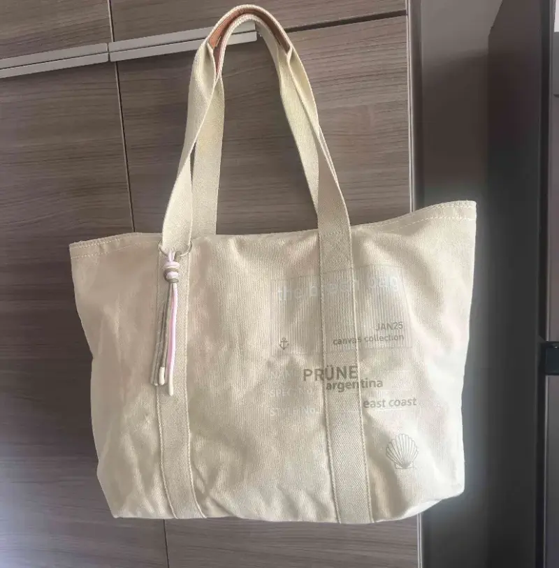 Bolso tote beige de lona Prune - 1