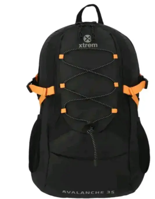 Mochila Xtrem Avalanche 35L Negra con Detalles Naranjas - 1