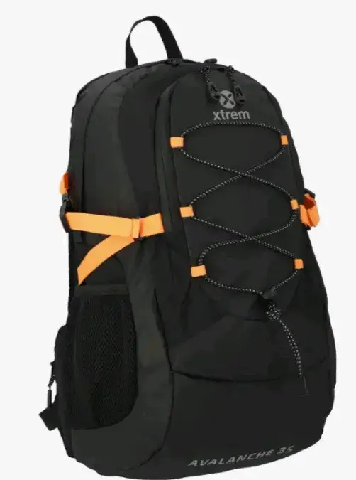 Mochila Xtrem Avalanche 35L Negra con Detalles Naranjas - 2