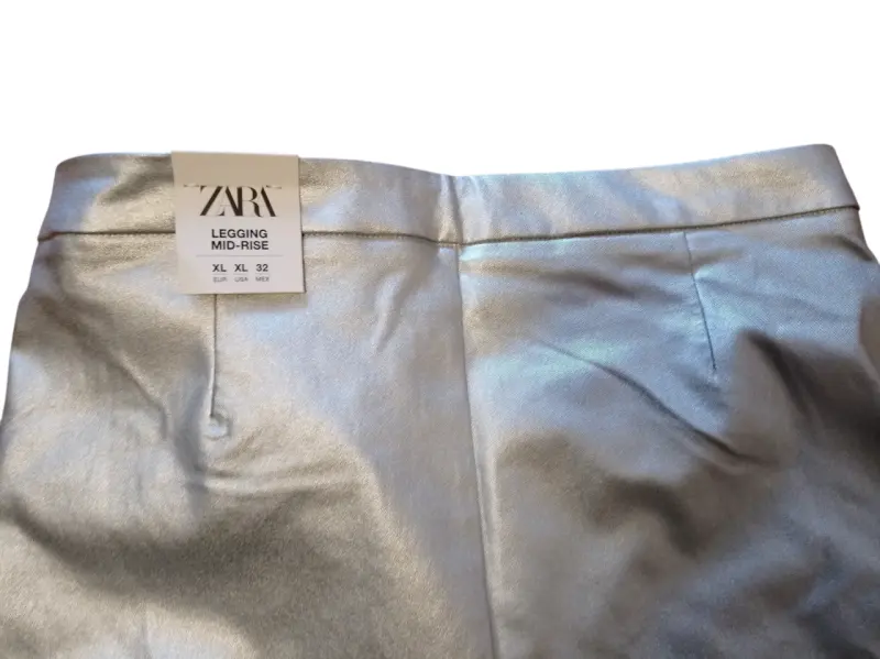 Leggings Metalizados Zara Plata Talla XL ¡Nuevos! - 2