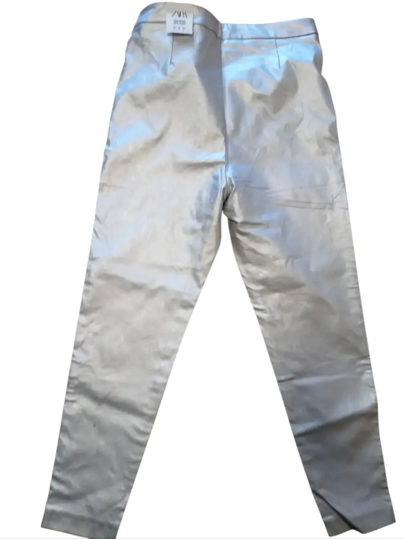 Leggings Metalizados Zara Plata Talla XL ¡Nuevos! - 3