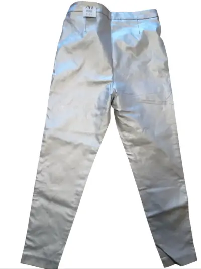 Leggings Metalizados Zara Plata Talla XL ¡Nuevos! - miniatura 3