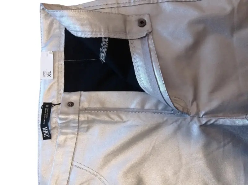 Leggings Metalizados Zara Plata Talla XL ¡Nuevos! - 4