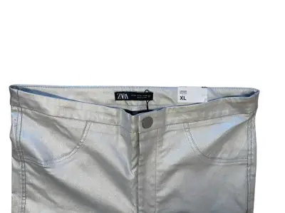 Leggings Metalizados Zara Plata Talla XL ¡Nuevos! - miniatura 5