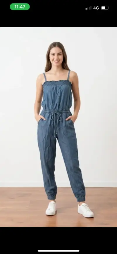 Enterito de mezclilla azul para mujer - miniatura 1