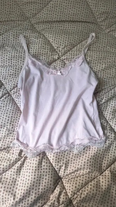 Camiseta de Tirantes Rosa con Encaje - miniatura 1