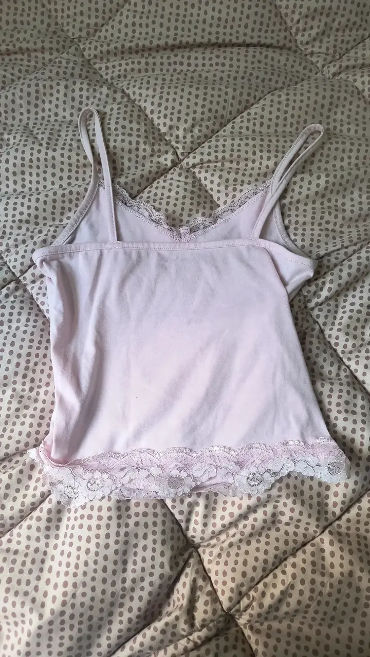 Camiseta de Tirantes Rosa con Encaje - 2
