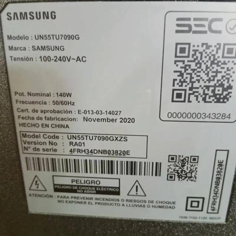 Televisor Samsung 55 pulgadas modelo UN55TU7090G - 1