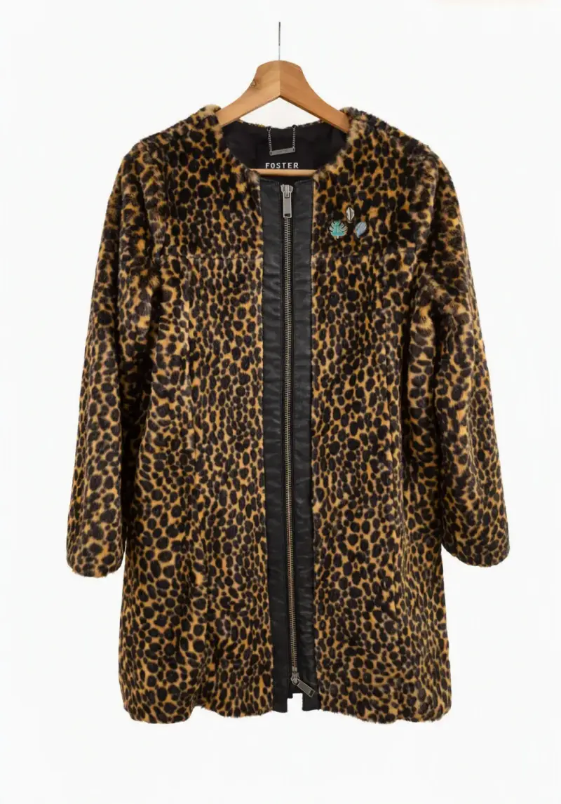 Abrigo de piel sintética estampado leopardo Foster